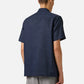 ICEBERG Regular Fit Dark Blue Short-Sleeved In A Diagonal Weave Linen-Blend Fabric