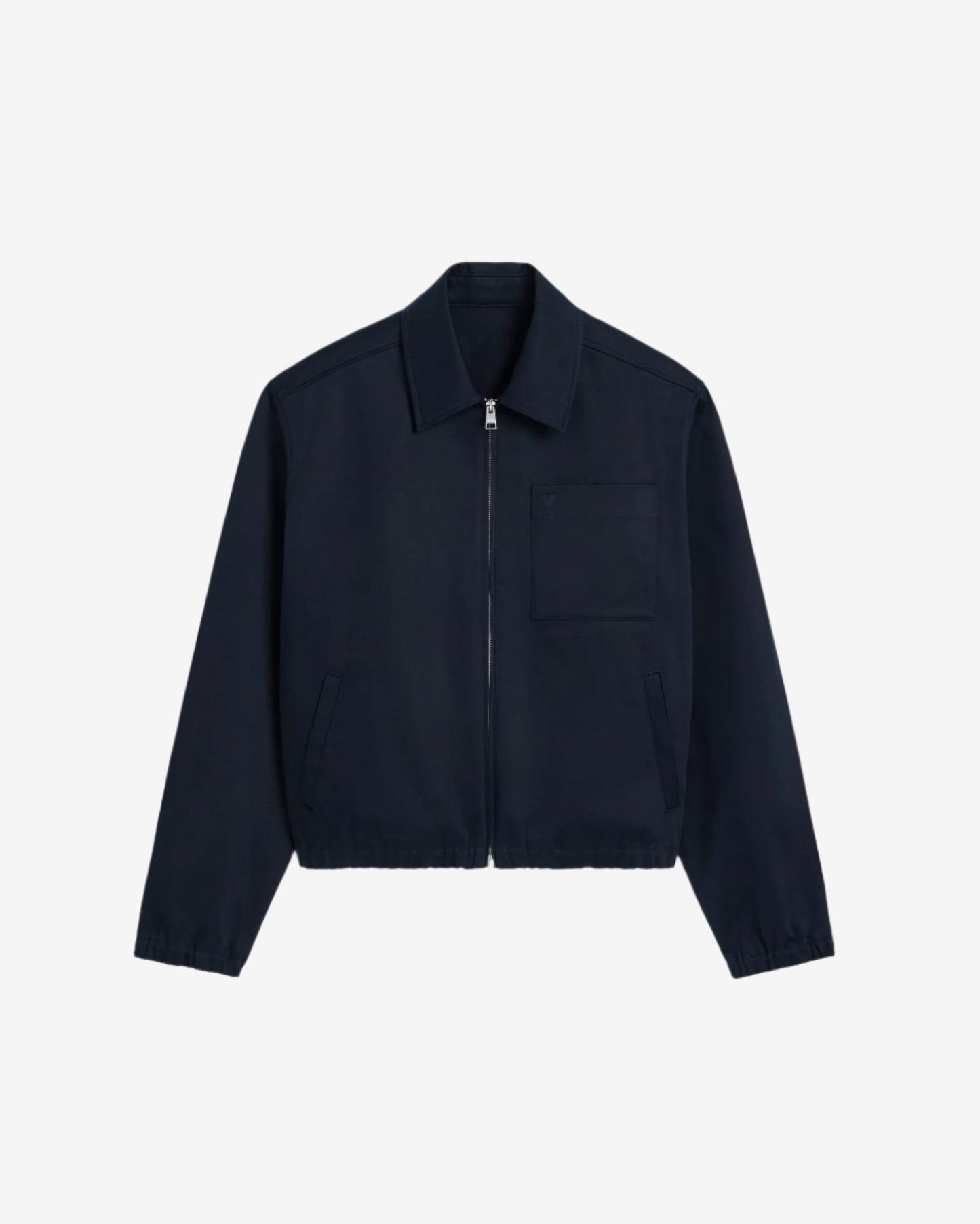 Navy blue jacket on a beige background