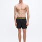 Men's black swim shorts with logo waistband