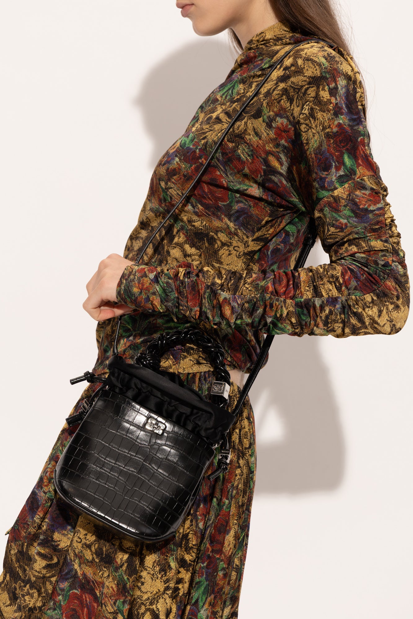 Ganni Bou Bucket Mini Croco