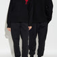 Black sweatpants on a white background