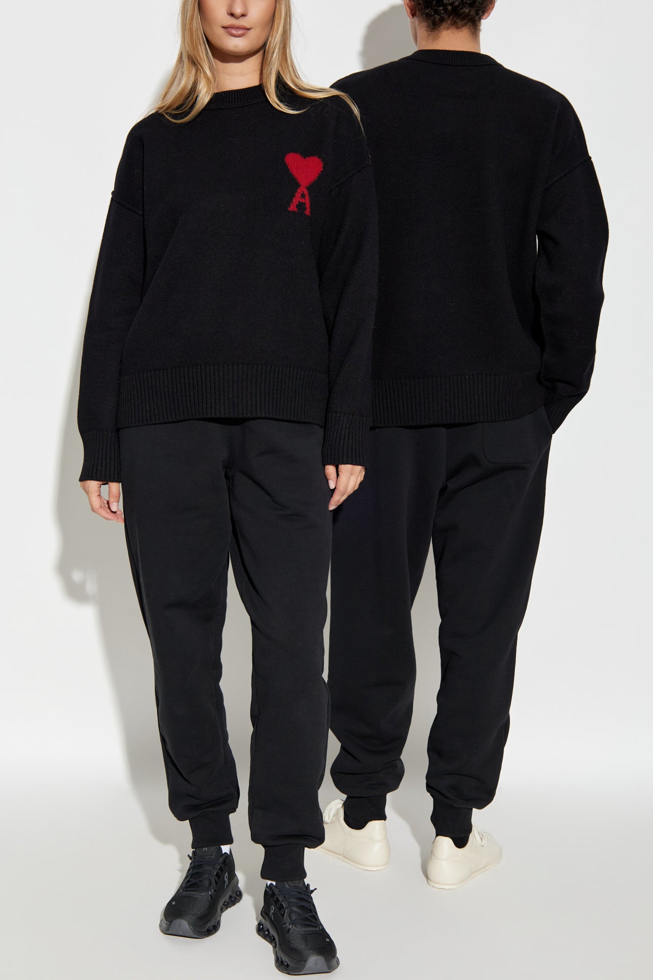 Black sweatpants on a white background