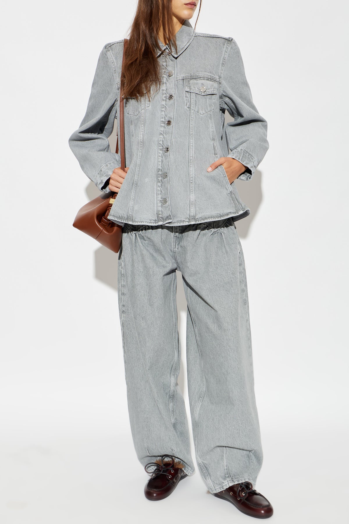 Rigid Denim A-line Overshirt