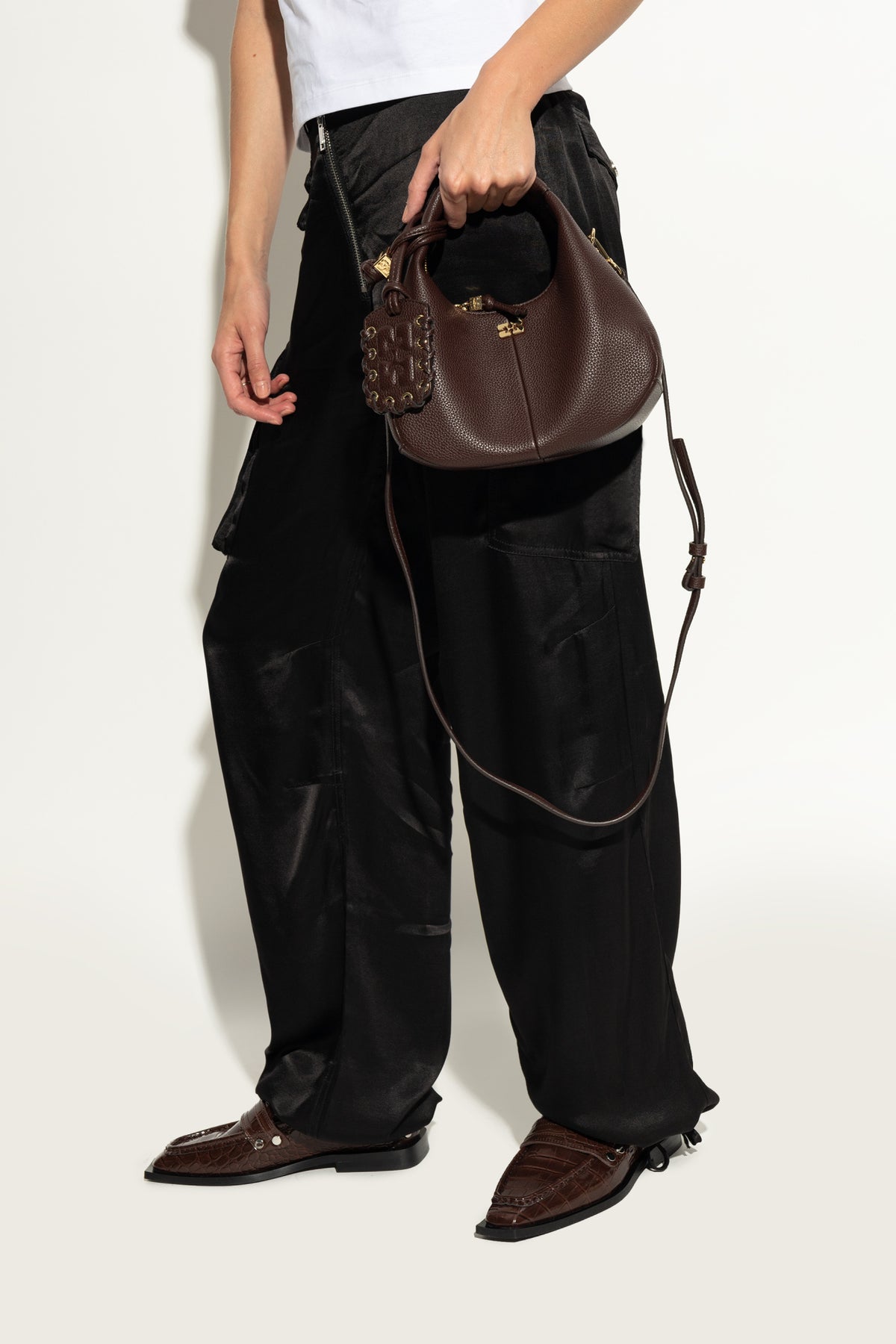 Brown Mini Hobo Bag