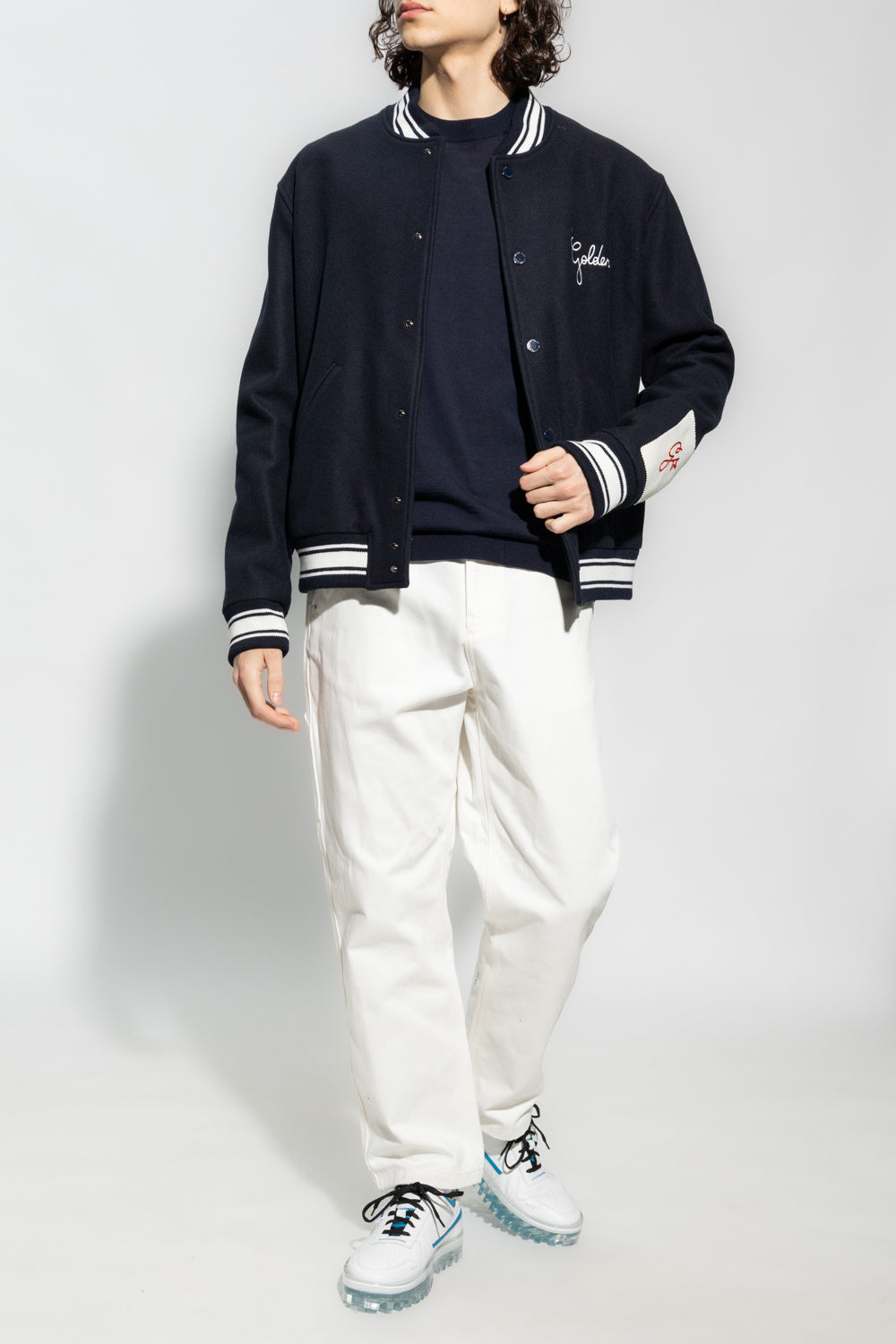 Golden Goose NAVY BLUE Sweater with logo