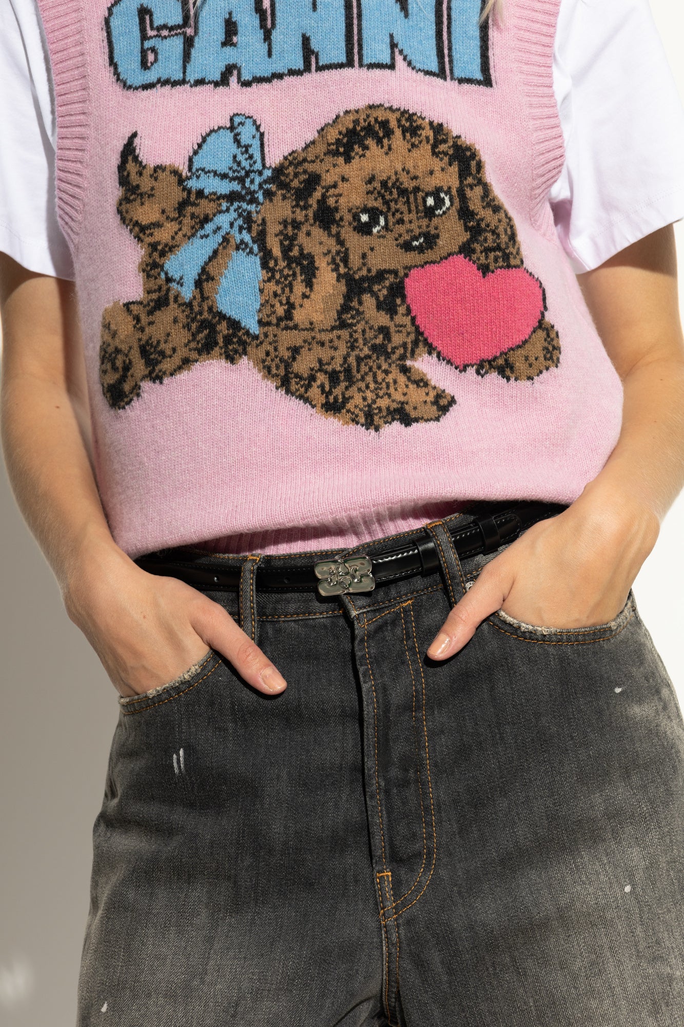 Kat Belt Small in Black Patent