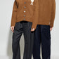 Brown cardigan with a heart and letter 'A' design on a white background ami paris