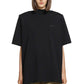 A black short-sleeve t-shirt with a mock neck collar and a small white 'ATTICO' logo on the left chest, displayed against a solid white background.
