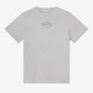 Gray t-shirt with Ganni logo on a white background
