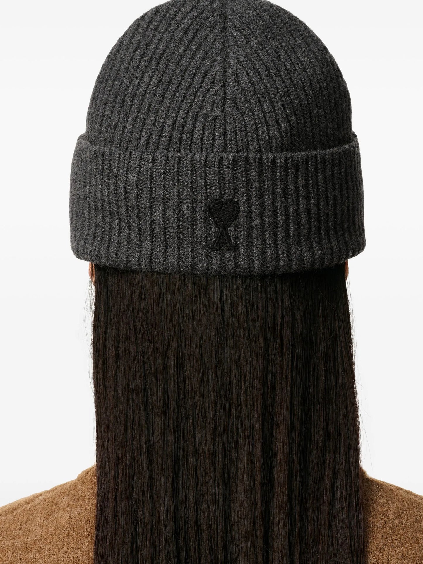 AMI De Coeur Ribbed Knit Beanie