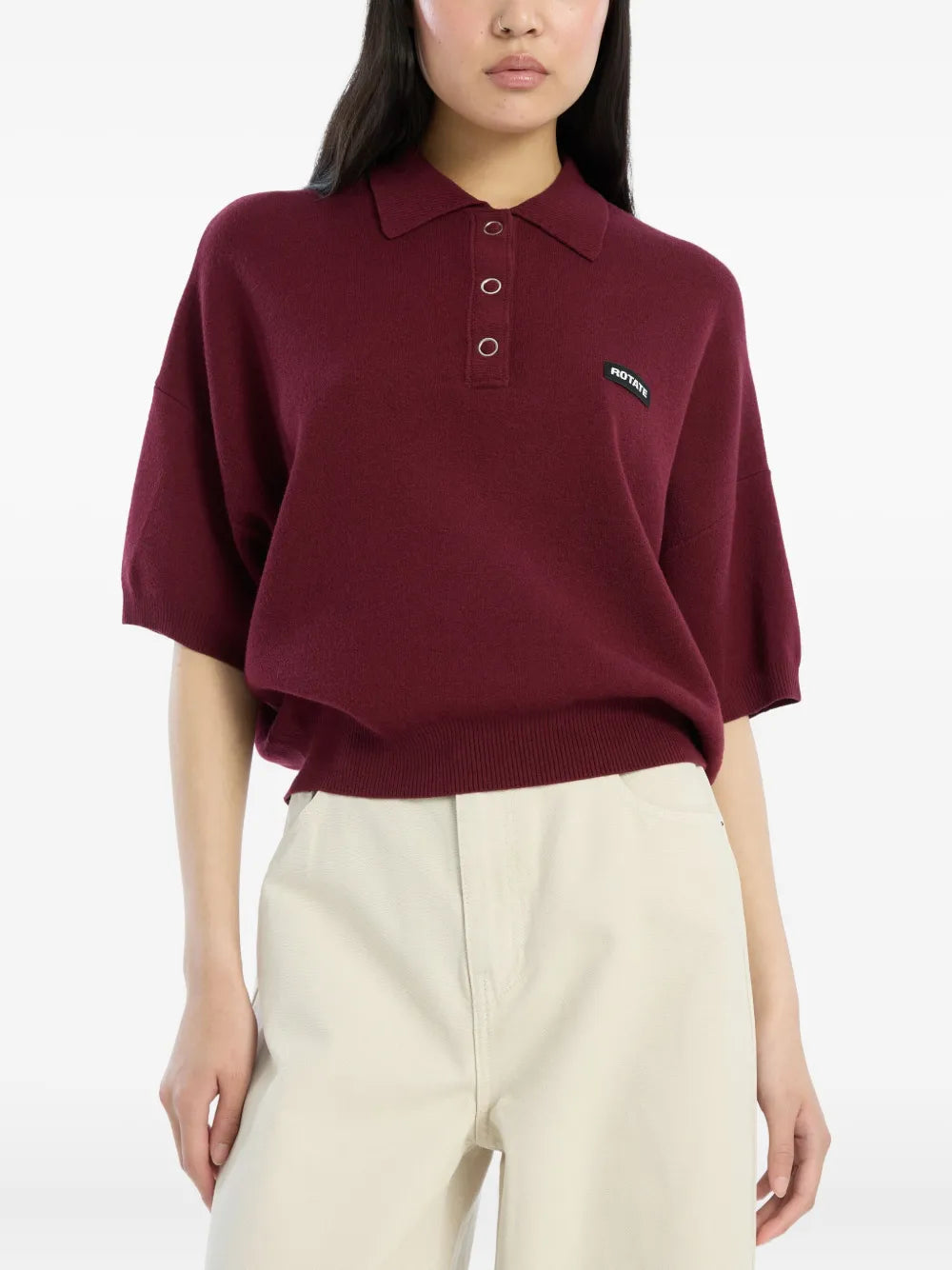 Slinky Knit Polo Burgundy