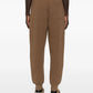 Brown sweatpants with a drawstring on a white background