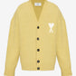 V Neck Cardigan With White Ami De Coeur