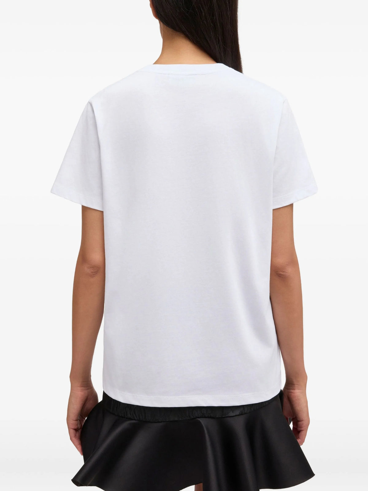 White t-shirt with a brand logo on a white background