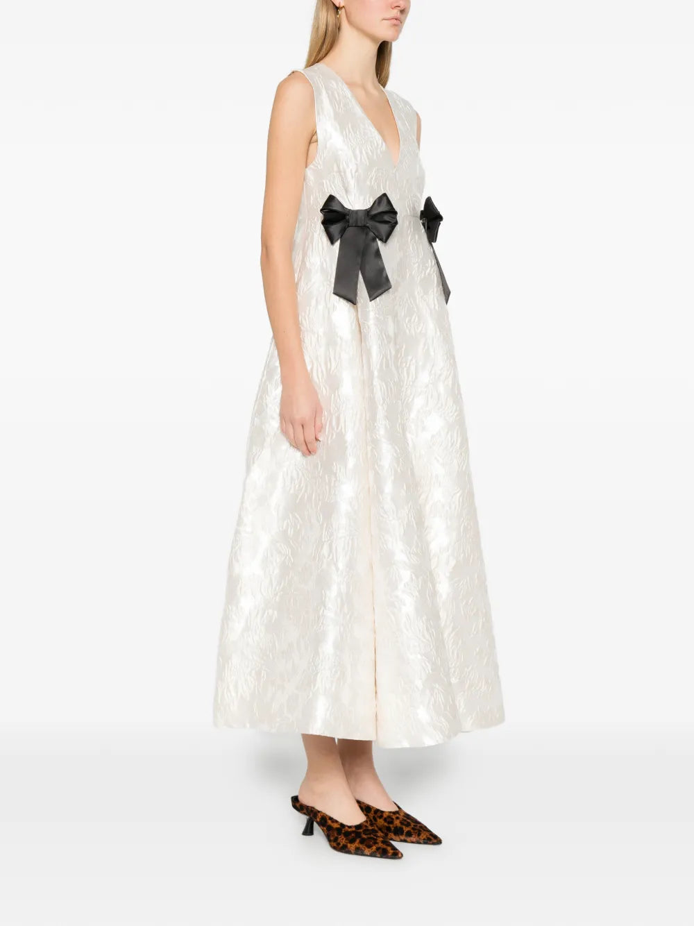 Satin Cloque Long Dress
