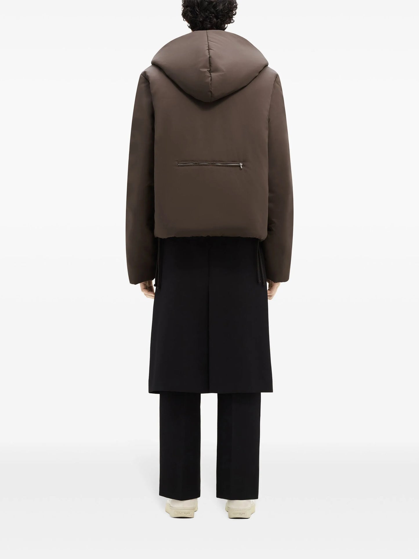 Logo-patch hooded puffer jacket