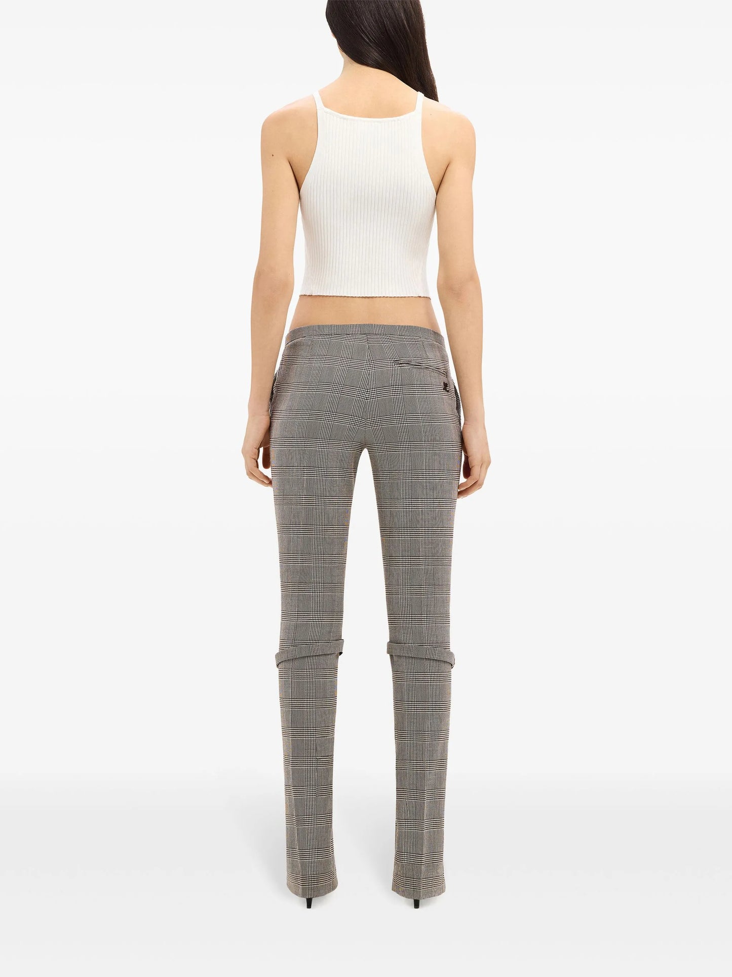 Prince of Wales skinny low-rise pants