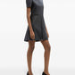 A-line faux-leather mini dress