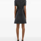 A-line faux-leather mini dress