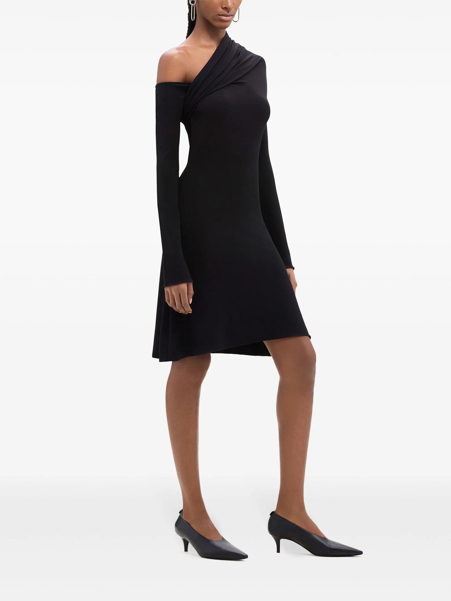 DRESS TWIST ONE SLEEVE CREPE JE