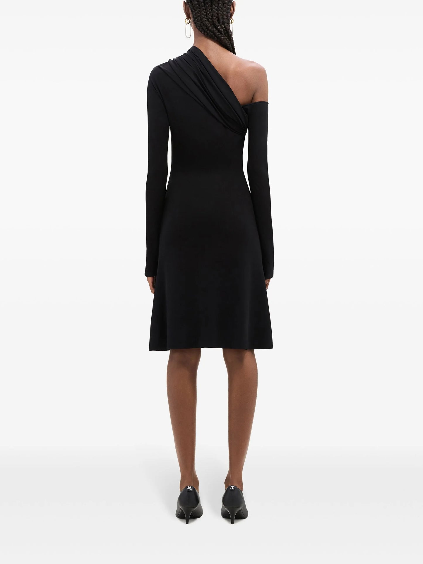 DRESS TWIST ONE SLEEVE CREPE JE
