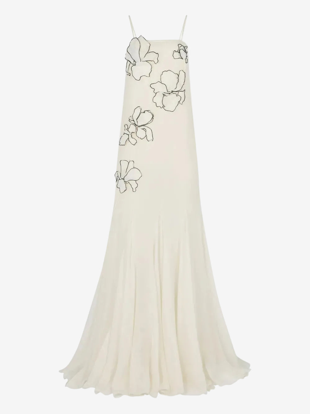 Nina Ricci flower-appliqués silk maxi dress