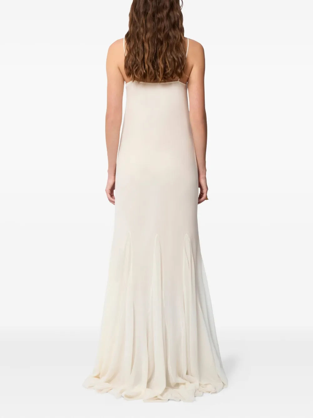 Nina Ricci flower-appliqués silk maxi dress