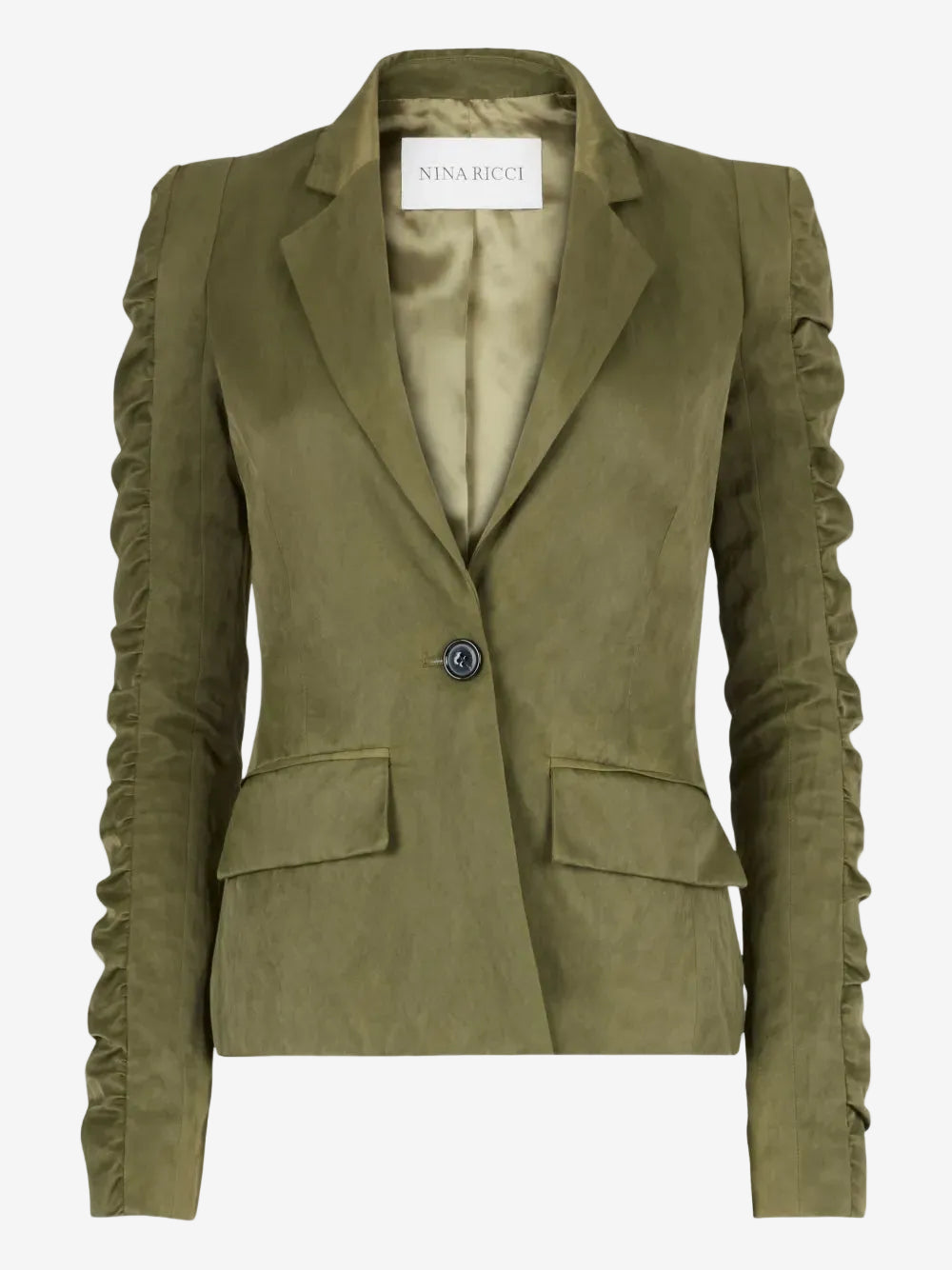 Nina Ricci crinkled ruffled-sleeves blazer