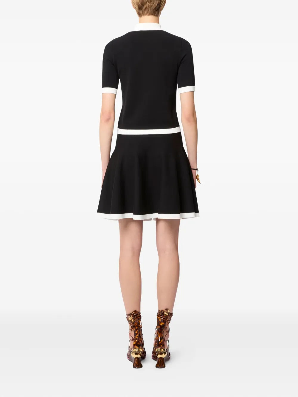 Nina Ricci bi-colour buttoned polo top