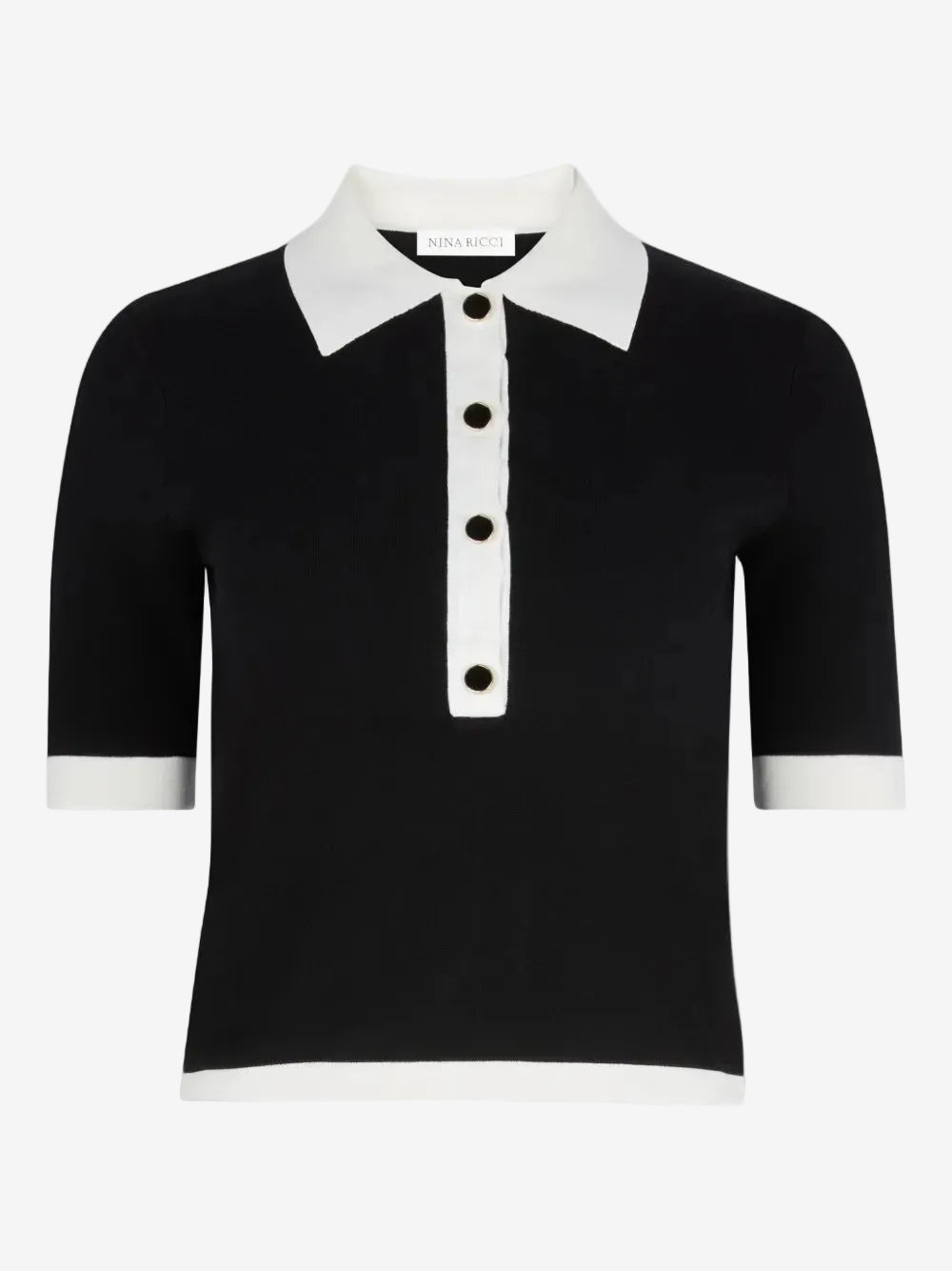 Nina Ricci bi-colour buttoned polo top