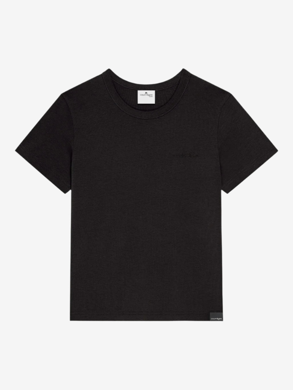 Black t-shirt on a white background