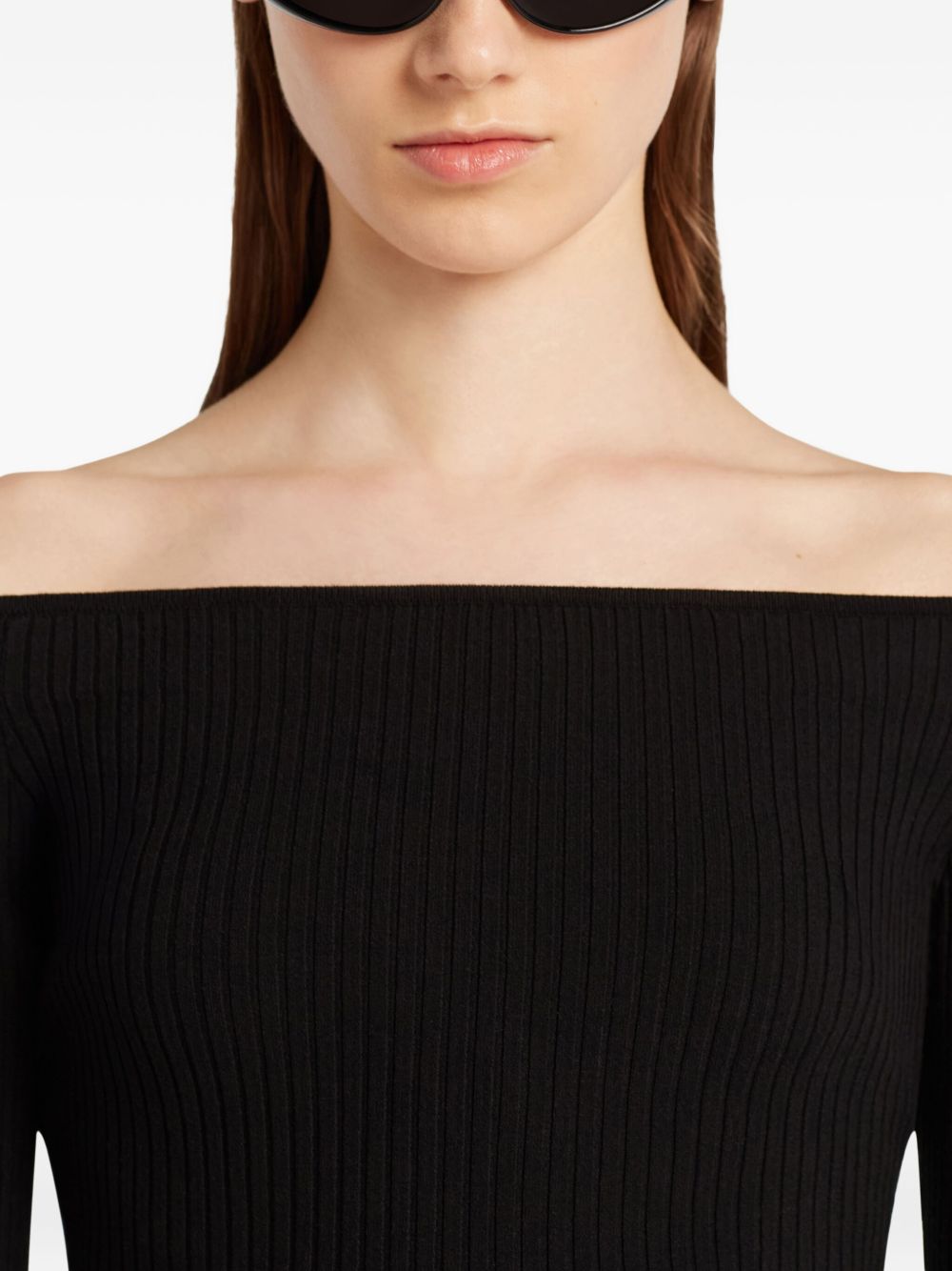 Օff-shoulder ribbed top