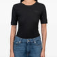 Ganni soft cotton rib T-shirt