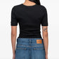 Ganni soft cotton rib T-shirt