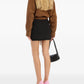 Crepe Mini Flower Skirt Black