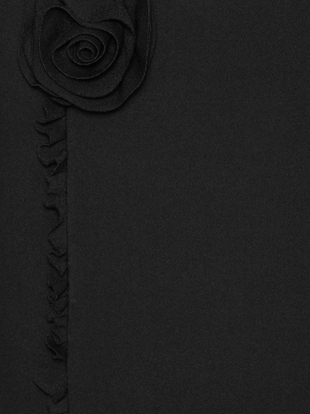Crepe Mini Flower Skirt Black