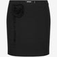 Crepe Mini Flower Skirt Black