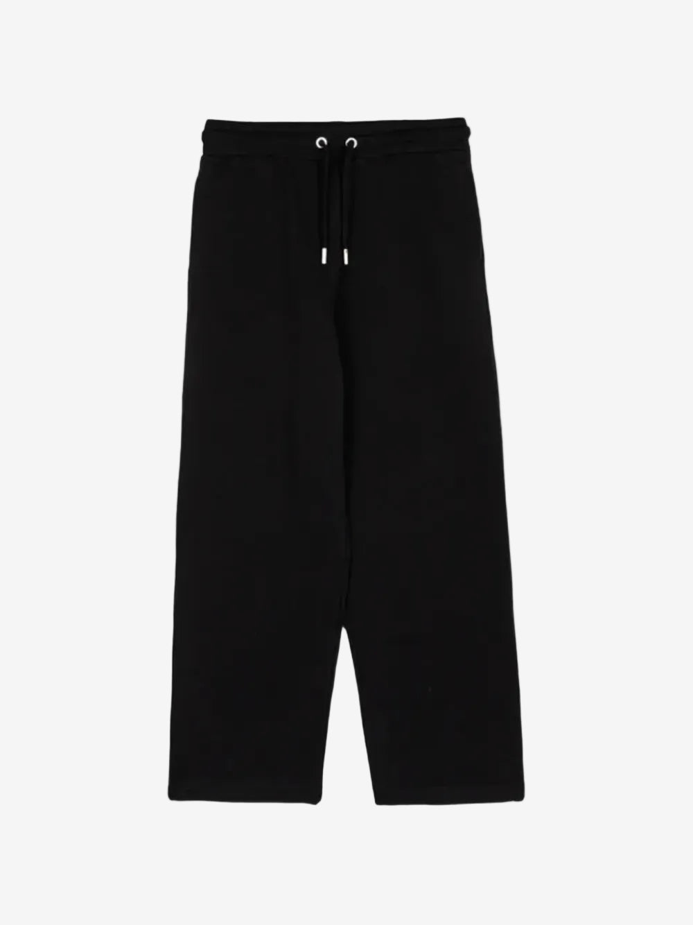 Black pants with drawstring on a white background
