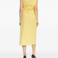 Yellow one-shoulder dress on a white background JACQUEMUS