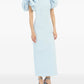 Jacquard Midi Puffy Dress Light Blue