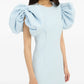 Jacquard Midi Puffy Dress Light Blue