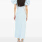 Jacquard Midi Puffy Dress Light Blue
