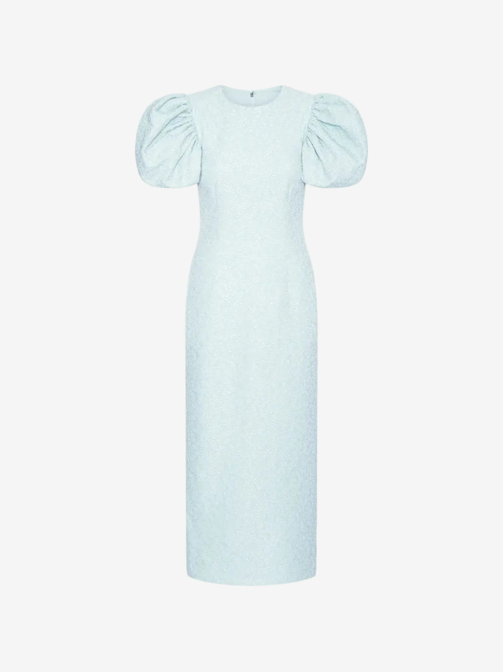 Jacquard Midi Puffy Dress Light Blue