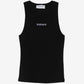 Black ribbed stretch cotton jersey tank top