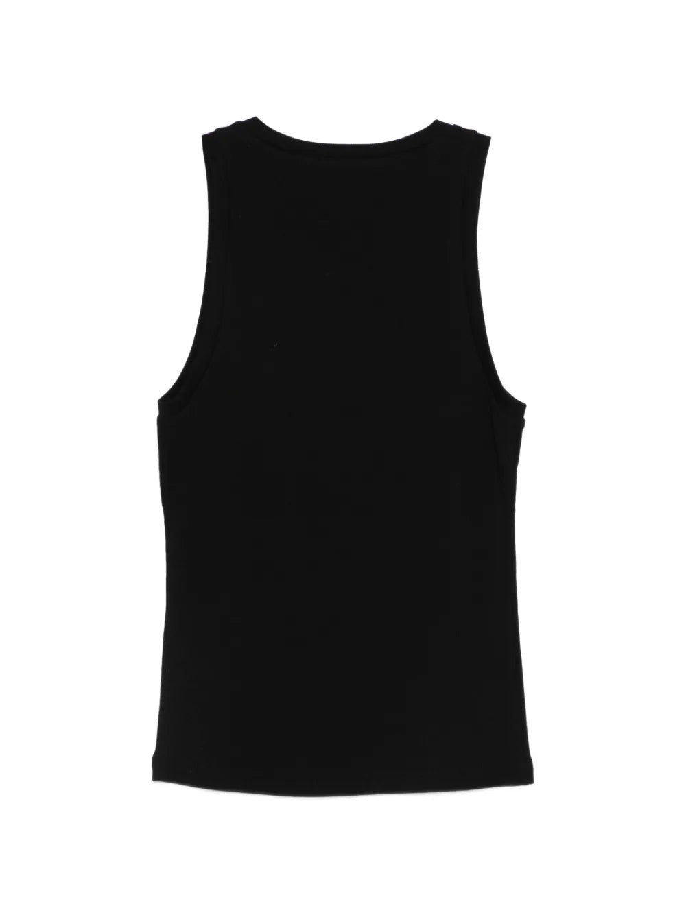 Black ribbed stretch cotton jersey tank top
