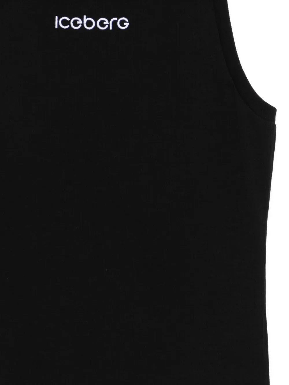 Black ribbed stretch cotton jersey tank top
