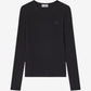 Soft Cotton Rib Longsleeve Top Black