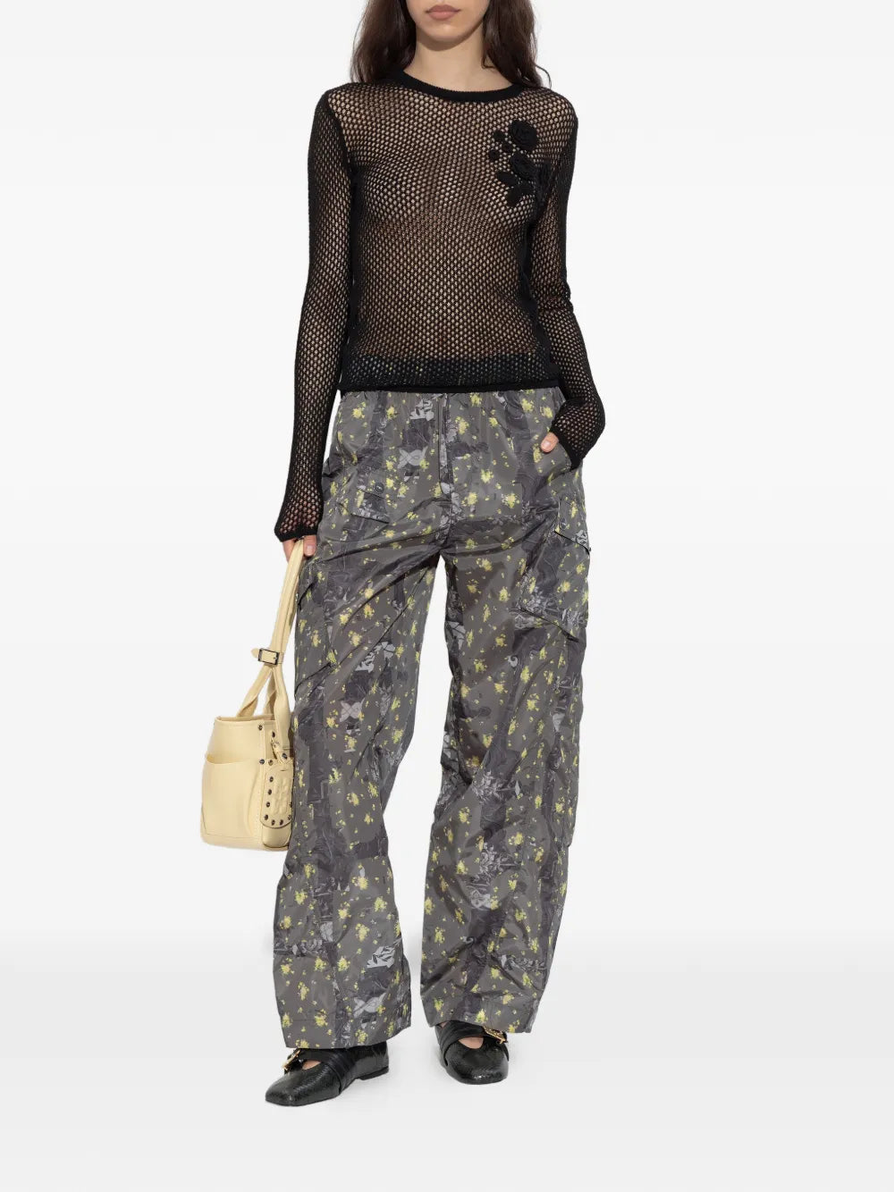 Mercerized Cotton Mesh Pointelle Longsleeve