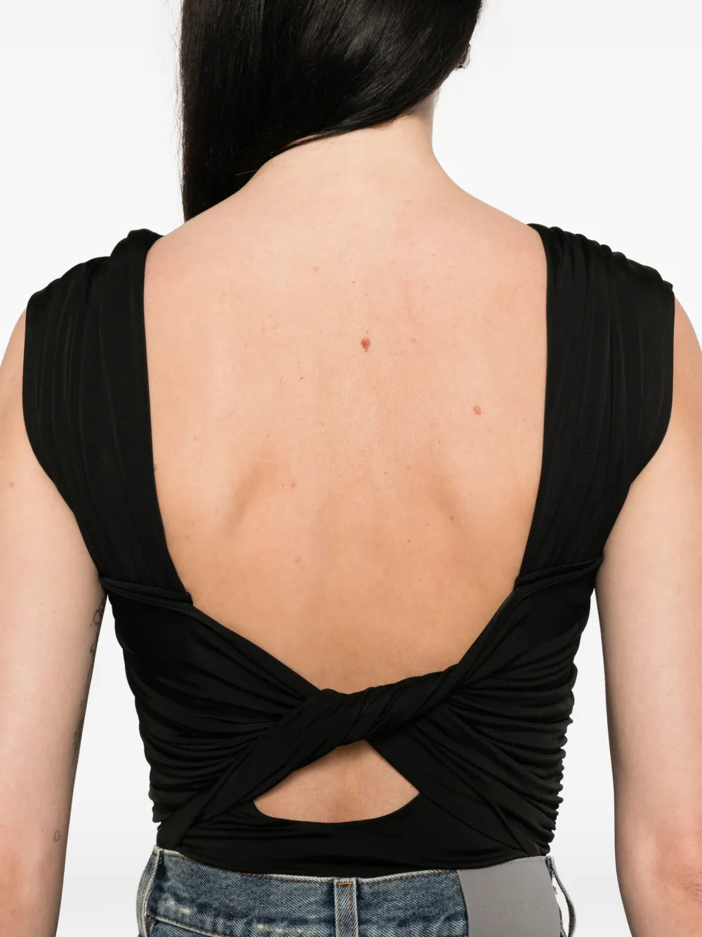 Shiny Jersey Draped Bodysuit