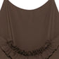 Brown swimsuit with thin straps on a white background
